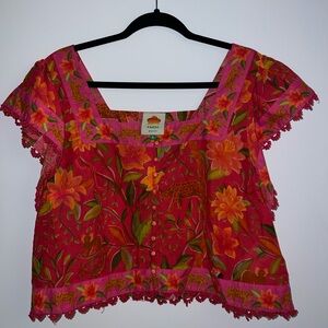 FARM Rio XL Solar Forest Button Down Blouse